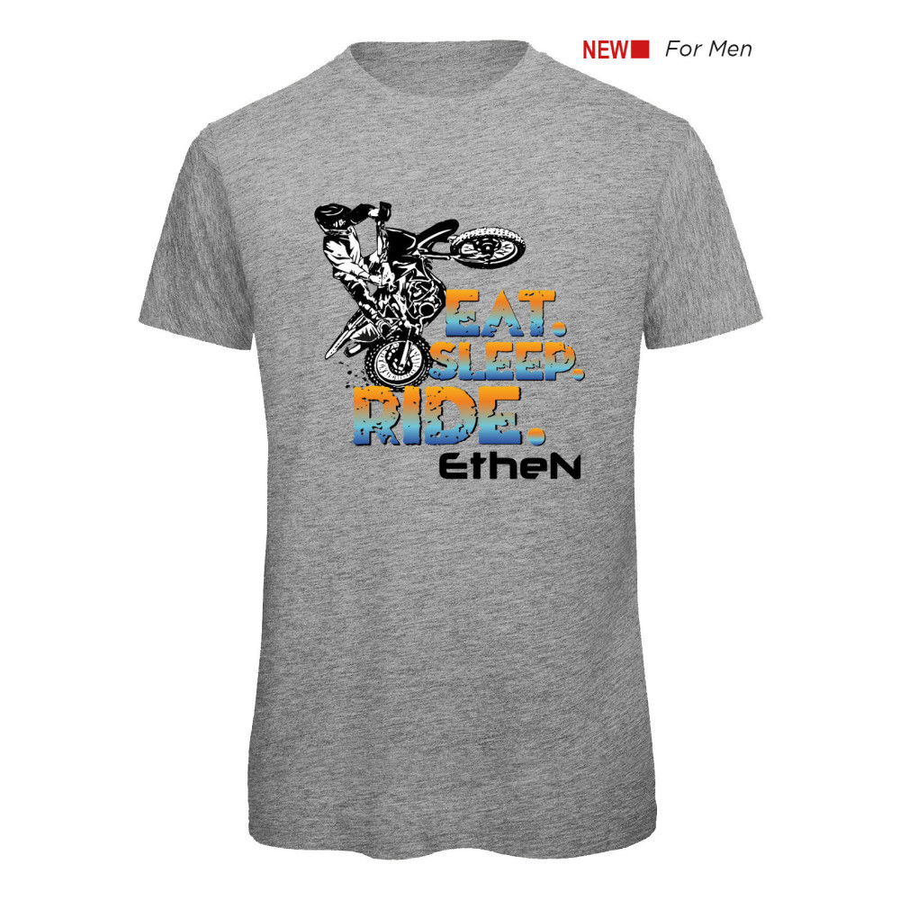 T-SHIRT ETHEN EAT SLEEP RIDE GREY MELANGE T-SHIRT ETHEN EAT SLEEP RIDE GREY MELANGE
