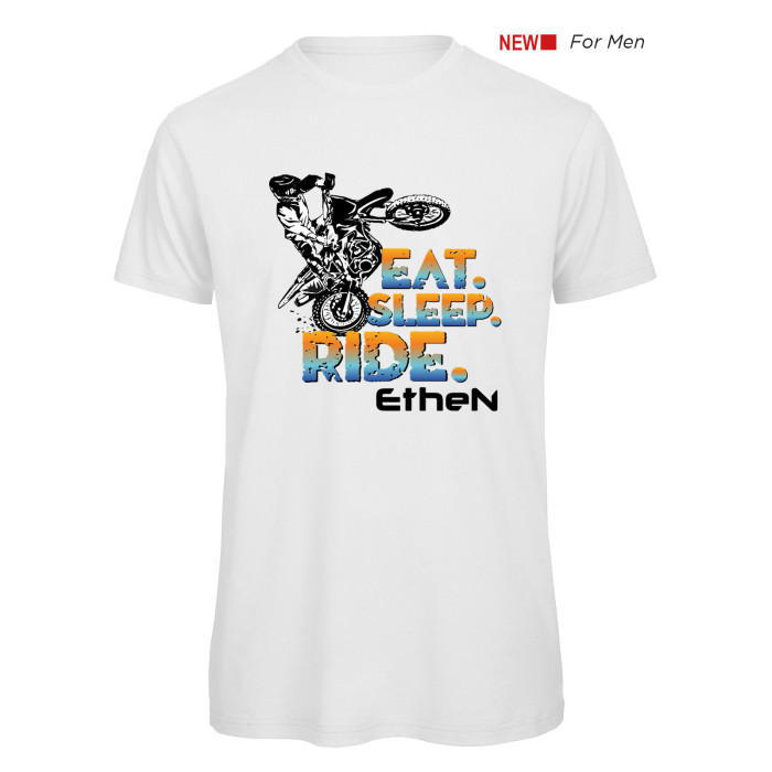 T-SHIRT ETHEN EAT SLEEP RIDE GREY MELANGE