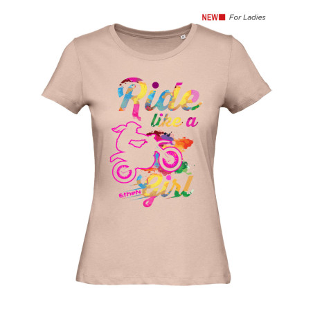 T-SHIRT ETHEN RIDE LIKE A GIRL SOFT ROSE