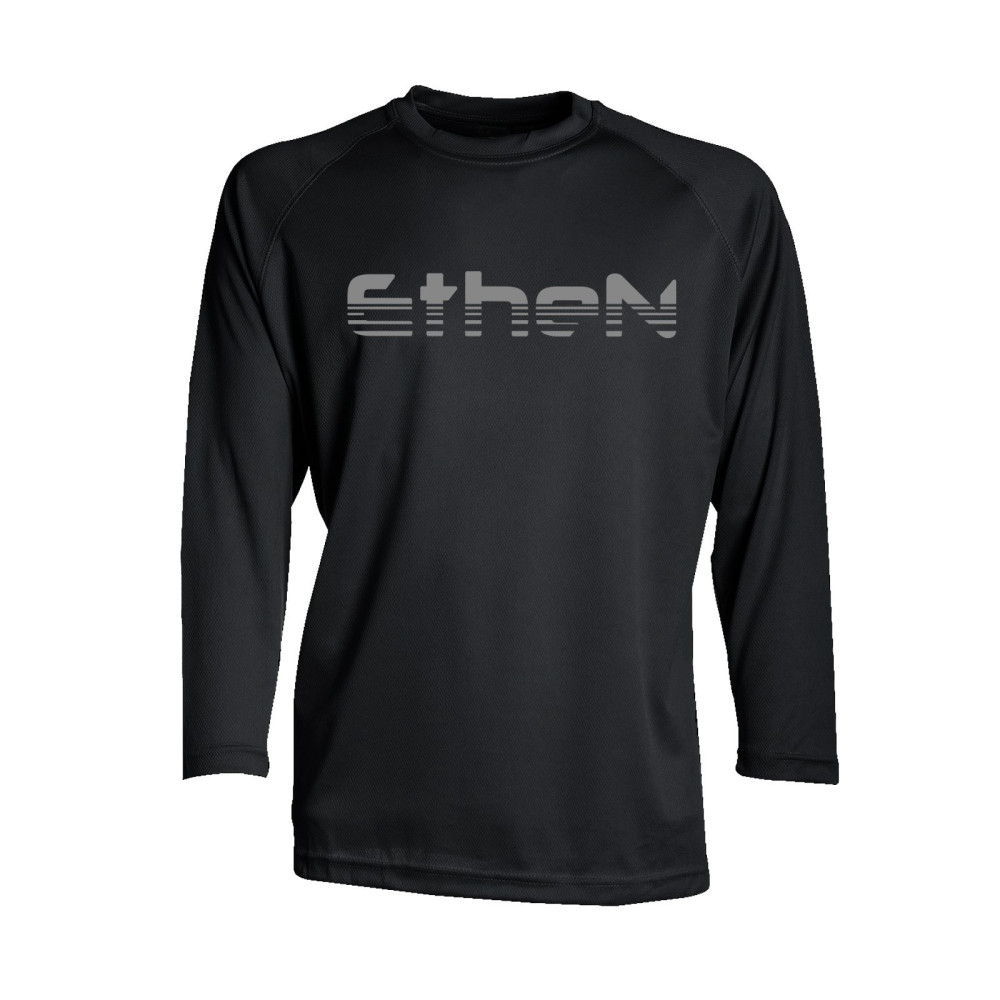 T-SHIRT MANICA LUNGA ETHEN NERA / LOGO GRIGIO T-SHIRT MANICA LUNGA ETHEN NERA / LOGO GRIGIO