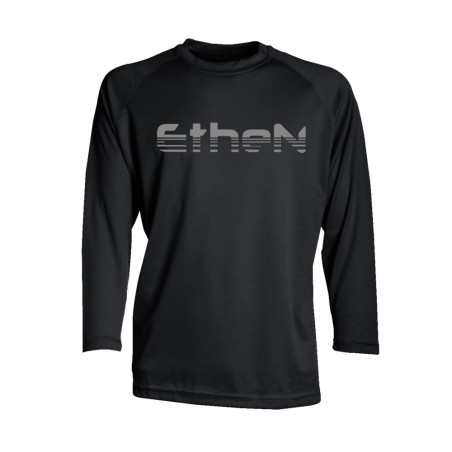 T-SHIRT MANICA LUNGA ETHEN NERA / LOGO GRIGIO