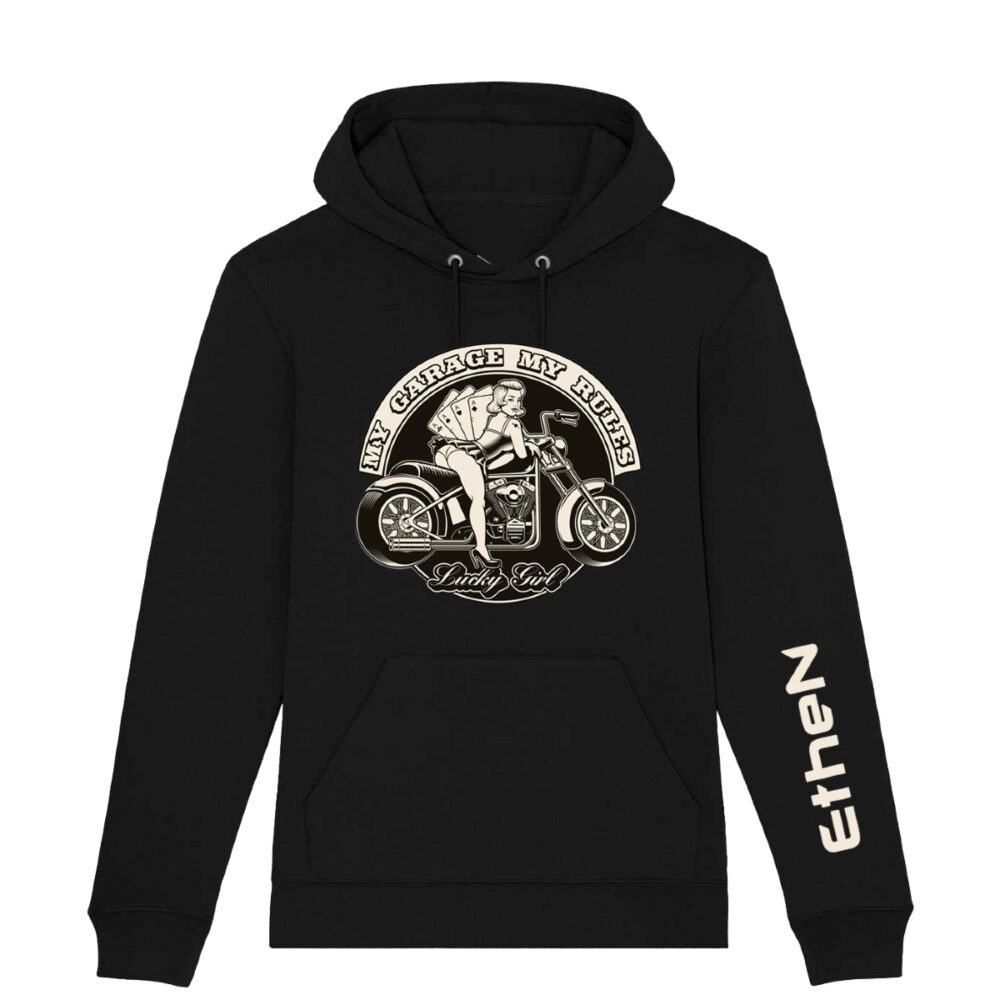 FELPA UNISEX CON CAPPUCCIO - MY GARAGE MY RULES