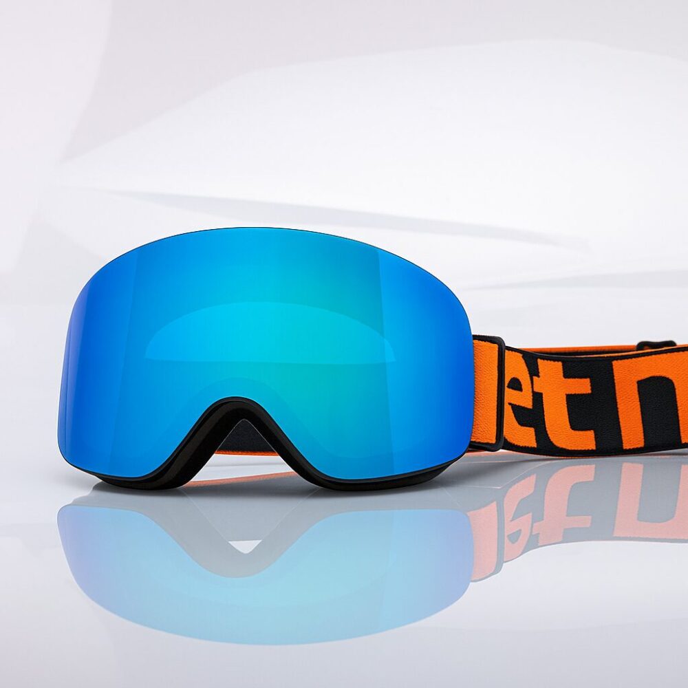 MASCHERA MODELLO MAGNETIC CON LENTE A GANCIO MAGNETICO SPECCHIATA AZZURRO