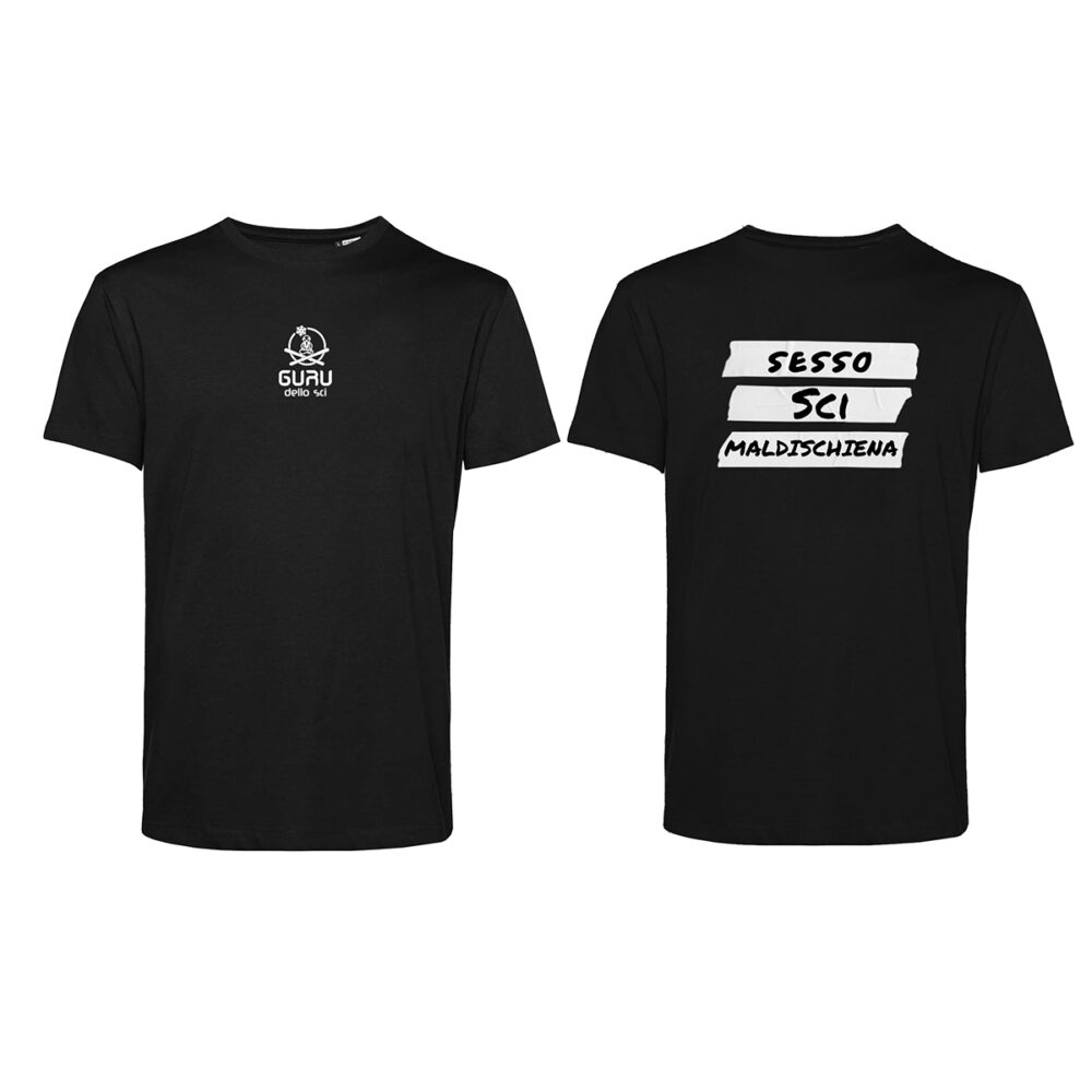 T-SHIRT MANICA CORTA UNISEX GURU DELLO SCI SESSO SCI MALDISCHIENA