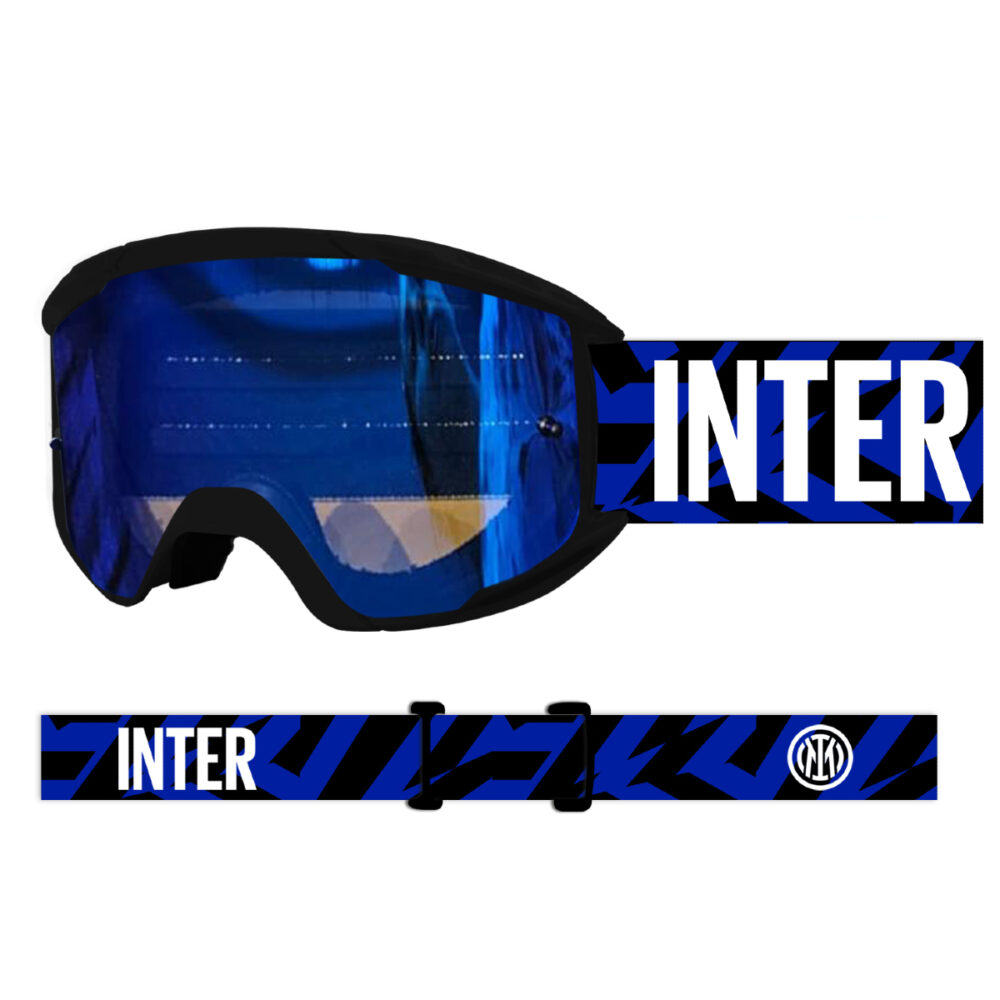 MASCHERA MOTO/MTB INTER MODELLO OTG EVOLUTION LENTE SPECCHIATA AZZURRA