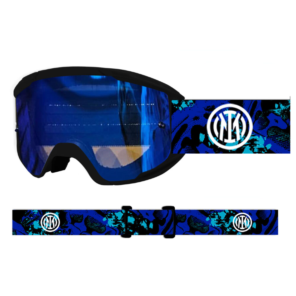 MASCHERA MOTO/MTB INTER MODELLO OTG EVOLUTION LENTE SPECCHIATA AZZURRA