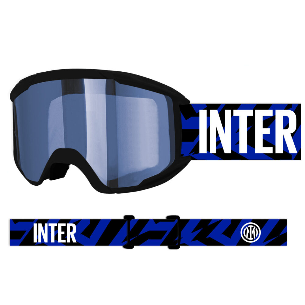 MASCHERA SCI INTER CON LENTE SPECCHIATA AZZURRA