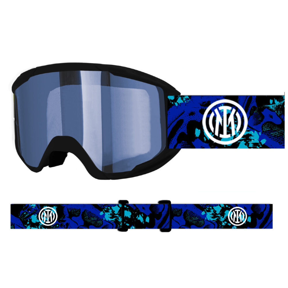 MASCHERA SCI INTER CON LENTE SPECCHIATA AZZURRA